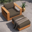 Tahoe 2-Piece Armchair and Ottoman Set in Natural Cocoa