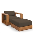 Tahoe 2-Piece Armchair and Ottoman Set in Natural Cocoa