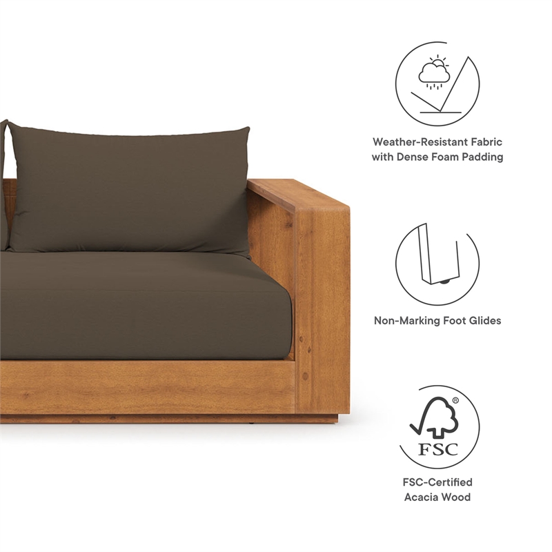 Tahoe 2-Piece Sofa and Coffee Table Set in Natural Cocoa