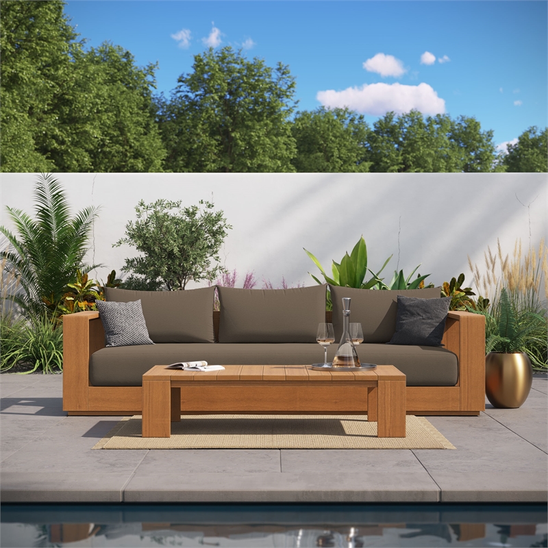 Tahoe 2-Piece Sofa and Coffee Table Set in Natural Cocoa