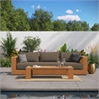 Tahoe 2-Piece Sofa and Coffee Table Set in Natural Cocoa