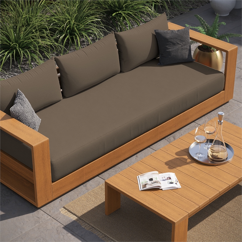 Tahoe 2-Piece Sofa and Coffee Table Set in Natural Cocoa