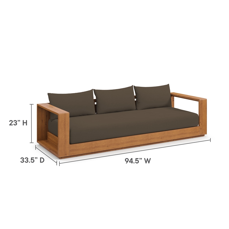 Tahoe 2-Piece Sofa and Coffee Table Set in Natural Cocoa