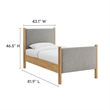 Modway Maven Heathered Weave Fabric Upholstered Twin Platform Bed in Wheat Oak
