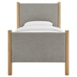 Modway Maven Heathered Weave Fabric Upholstered Twin Platform Bed in Wheat Oak