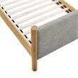 Modway Maven Heathered Weave Fabric Upholstered Twin Platform Bed in Wheat Oak