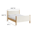 Maven Queen Size Boucle Upholstered Platform Bed in Feather Oak