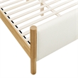Maven Queen Size Boucle Upholstered Platform Bed in Feather Oak