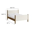 Maven Queen Size Boucle Upholstered Platform Bed in Feather Walnut