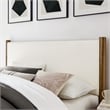 Maven Queen Size Boucle Upholstered Platform Bed in Feather Walnut