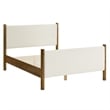 Maven Queen Size Boucle Upholstered Platform Bed in Feather Walnut