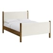 Maven Queen Size Boucle Upholstered Platform Bed in Feather Walnut