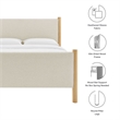 Maven Platform Bed in Ivory Oak