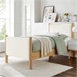 Modway Maven Boucle Fabric Upholstered Twin Platform Bed in Feather Oak