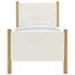 Modway Maven Boucle Fabric Upholstered Twin Platform Bed in Feather Oak