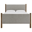 Modway Maven Heathered Weave Fabric Upholstered Full Platform Bed - Wheat Walnut