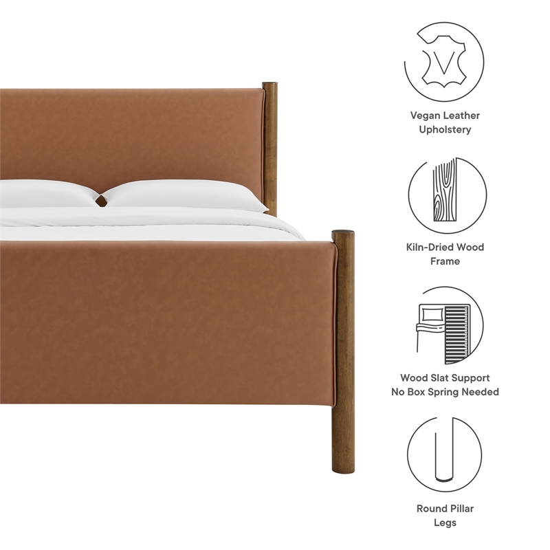 Maven Platform Bed in Tan Walnut