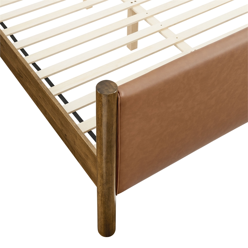 Maven Platform Bed in Tan Walnut
