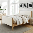 Maven Full Size Boucle Upholstered Platform Bed in Feather Oak