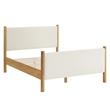 Maven Full Size Boucle Upholstered Platform Bed in Feather Oak
