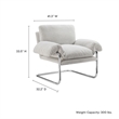 Modway Ansel Boucle Fabric Upholstered Accent Chair in Newsprint