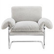 Modway Ansel Boucle Fabric Upholstered Accent Chair in Newsprint