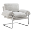 Modway Ansel Boucle Fabric Upholstered Accent Chair in Newsprint