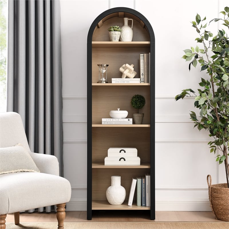 Evie Bookcase Display Cabinet in Black