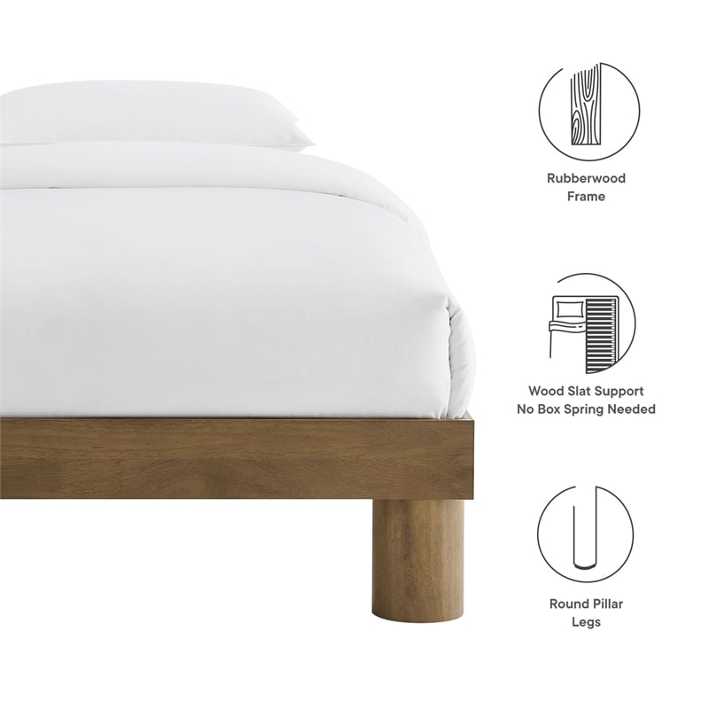Runa Twin Platform Bed in French Oak
