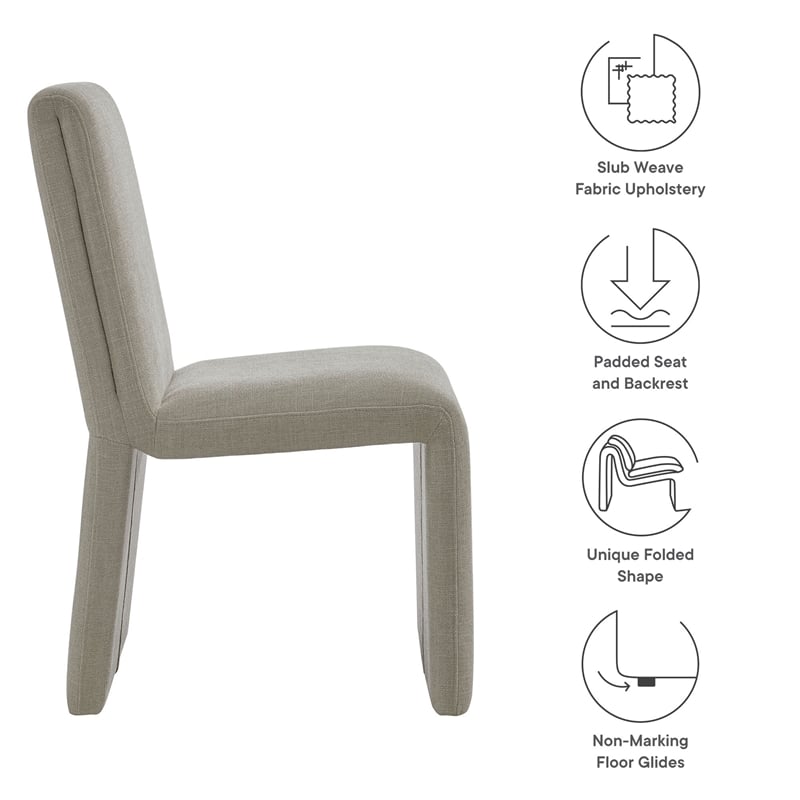 Modway Emory Dining Side Chair in Linen Brown