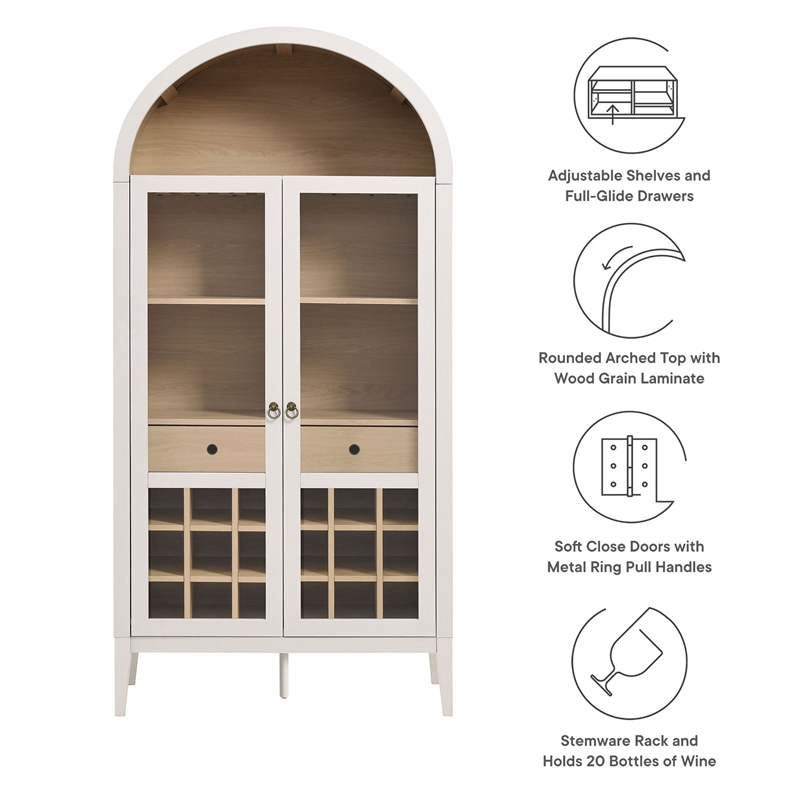 Nolan Arched Bar Cabinet in Ivory