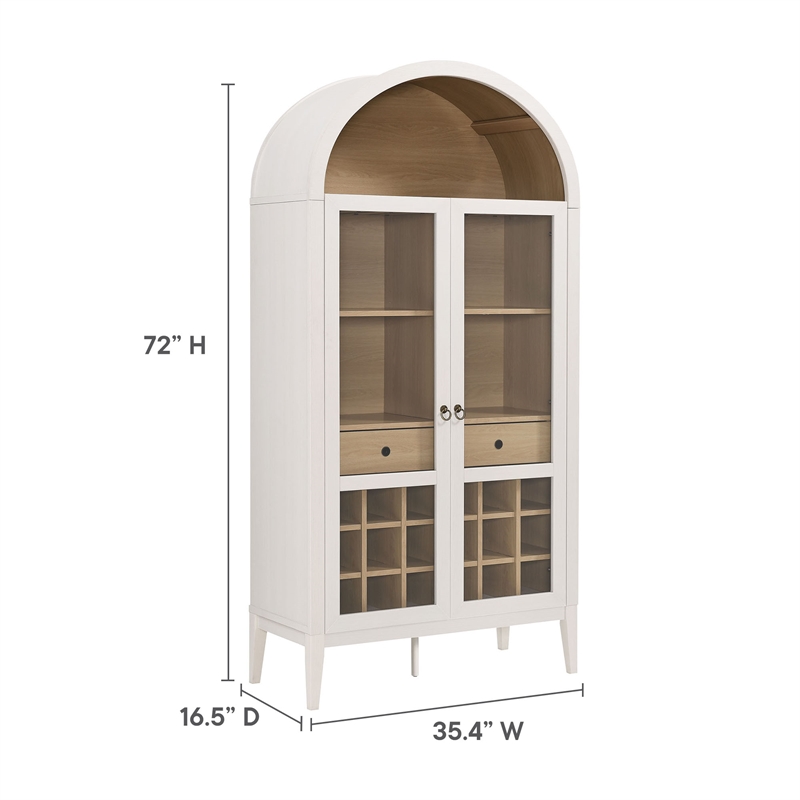 Nolan Arched Bar Cabinet in Ivory