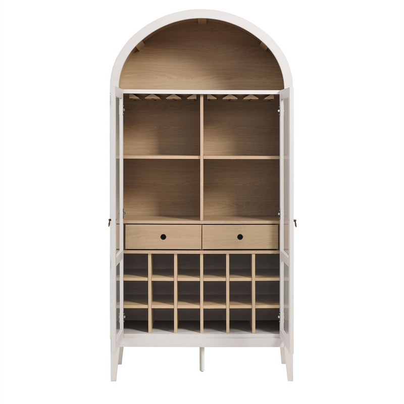 Nolan Arched Bar Cabinet in Ivory