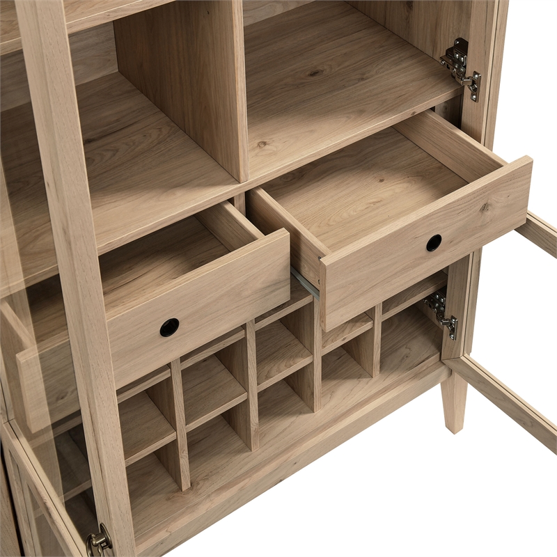 Nolan Arched Bar Cabinet in Light Oak