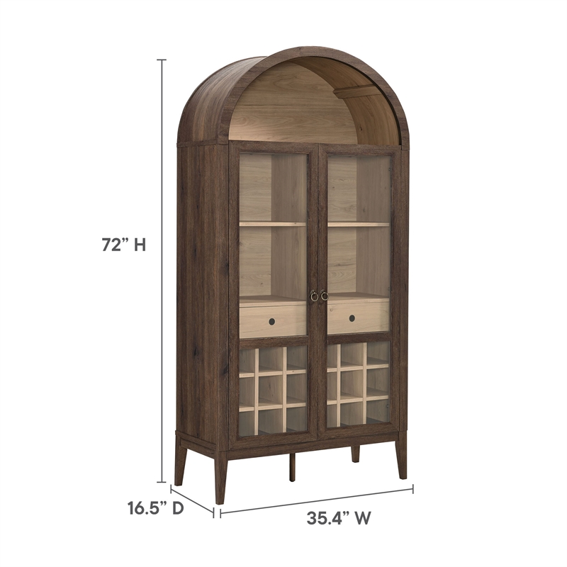 Nolan Arched Bar Cabinet in Dark Walnut