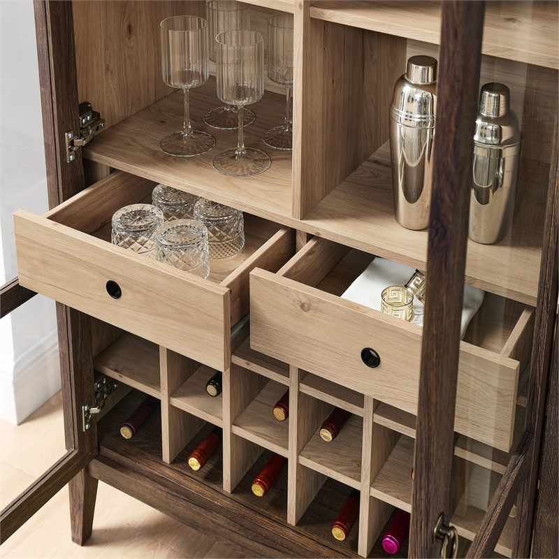 Nolan Arched Bar Cabinet in Dark Walnut