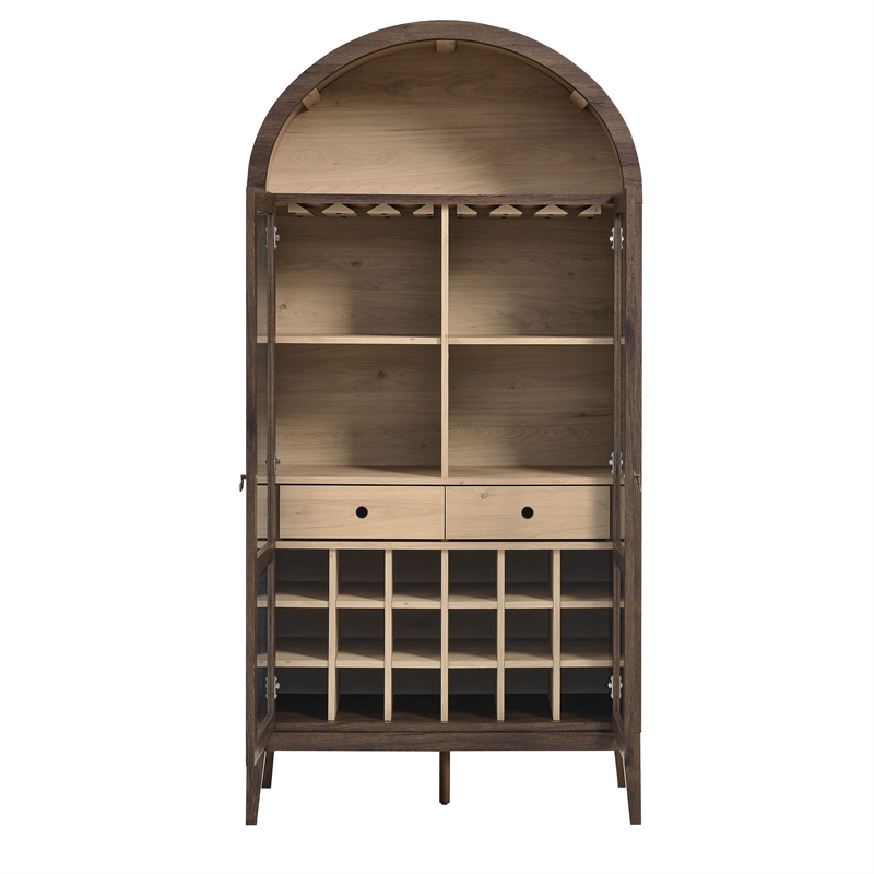 Nolan Arched Bar Cabinet in Dark Walnut