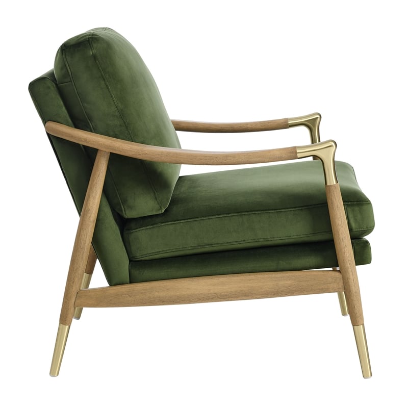 Langford Accent Armchair in Moss Green Walnut