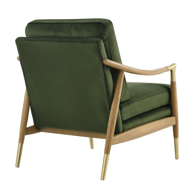 Langford Accent Armchair in Moss Green Walnut