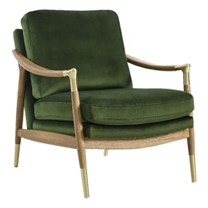 Langford Accent Armchair in Moss Green Walnut