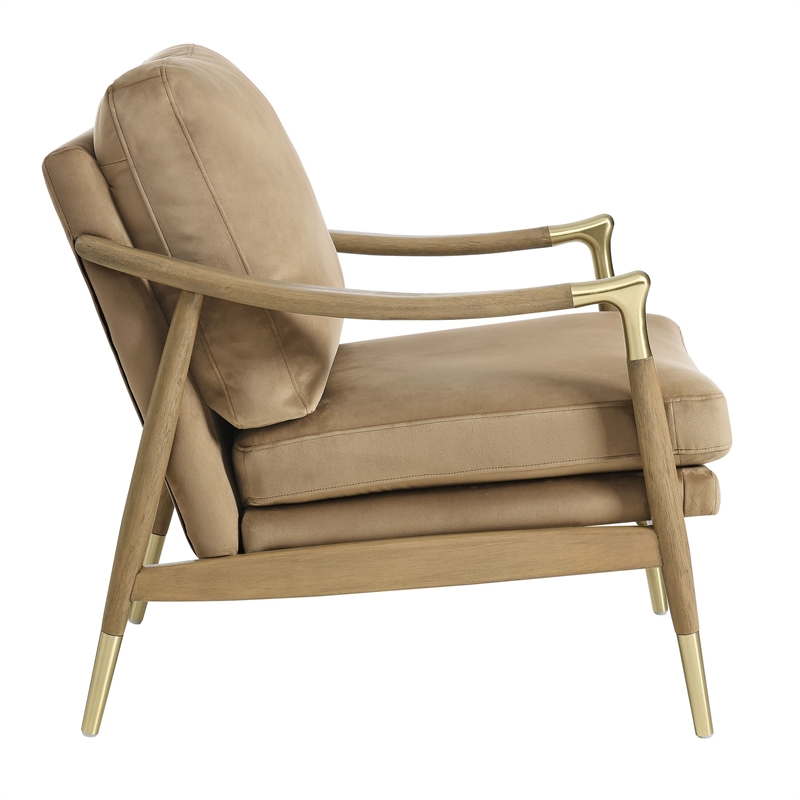 Langford Accent Armchair in Taupe Walnut
