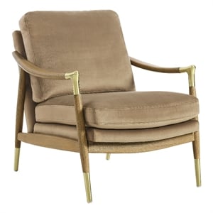 Langford Accent Armchair in Taupe Walnut