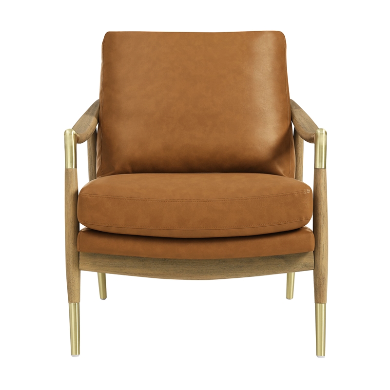 Langford Accent Armchair in Tan Walnut