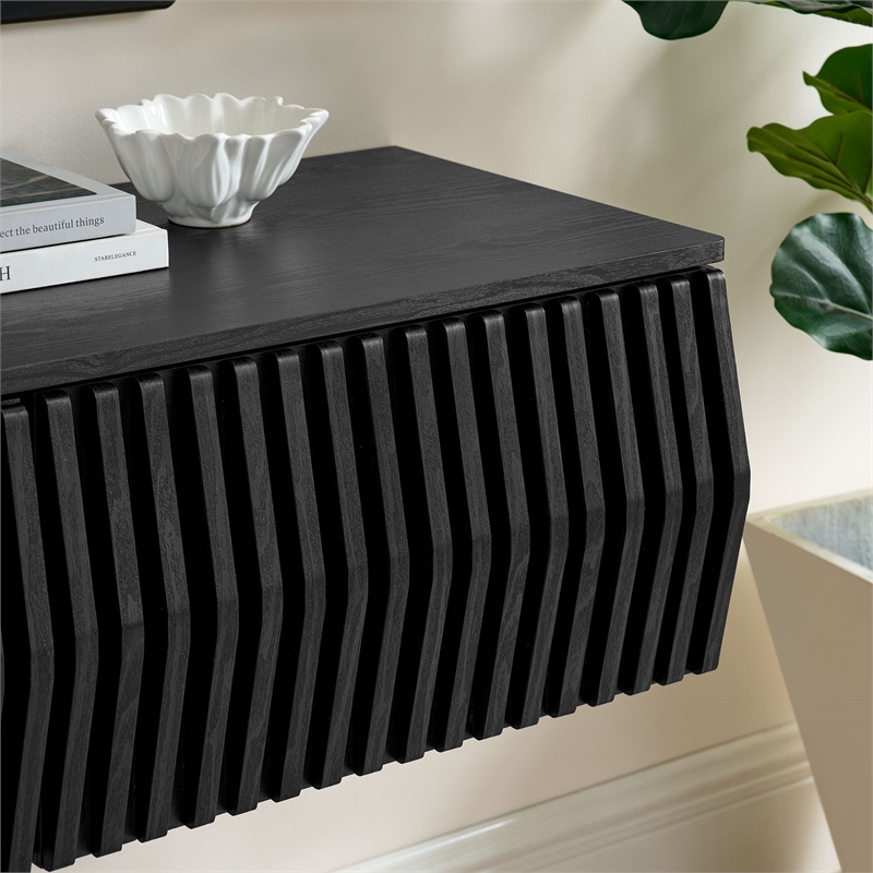 Vaughn Wall Mount TV Stand in Black
