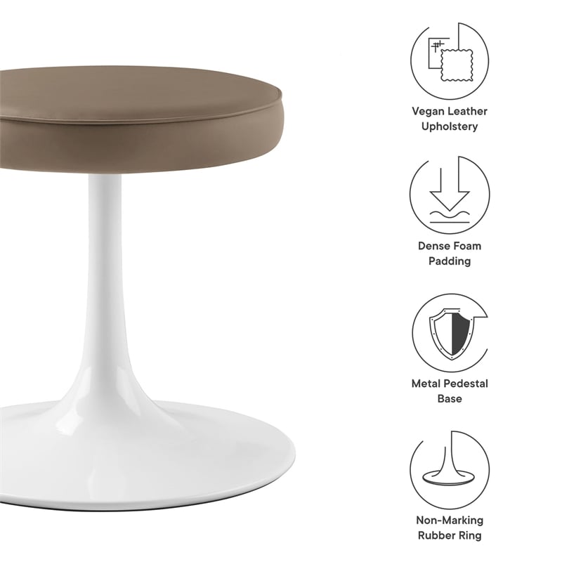 Lippa Round Stool in Mushroom Brown