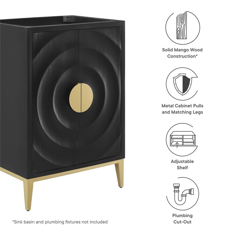 Beau Bathroom Vanity Cabinet (Sink Basin Not Included) in Black