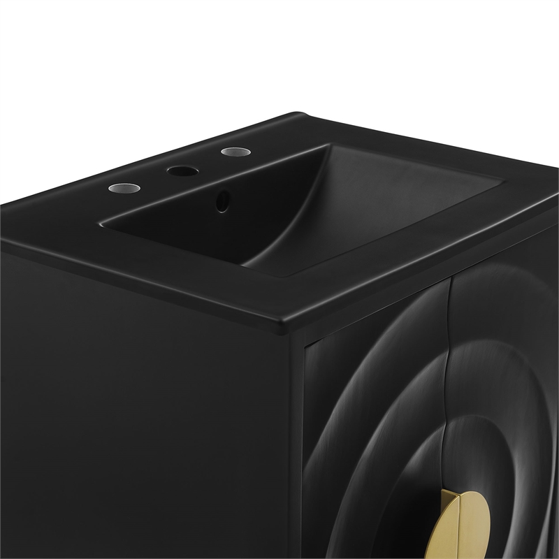 Beau Bathroom Vanity with Basin in Black Black