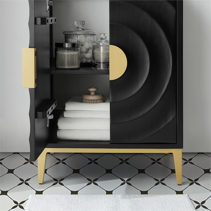 Beau Bathroom Vanity with Basin in Black Black