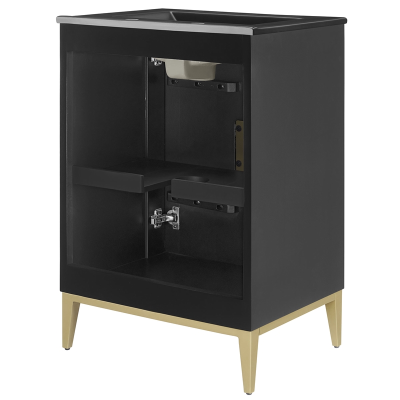 Beau Bathroom Vanity with Basin in Black Black