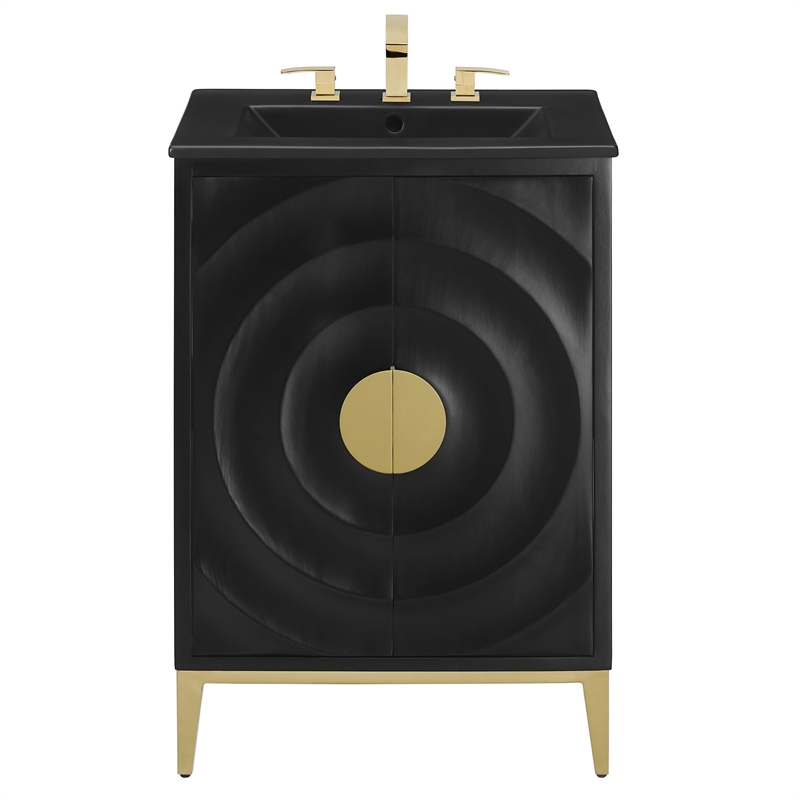 Beau Bathroom Vanity with Basin in Black Black